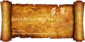 Gelléri Márk névjegykártya